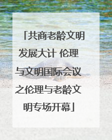 共商老龄文明发展大计 伦理与文明国际会议之伦理与老龄文明专场开幕