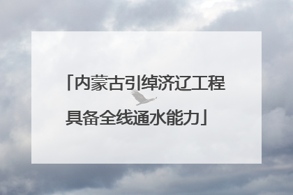 内蒙古引绰济辽工程具备全线通水能力