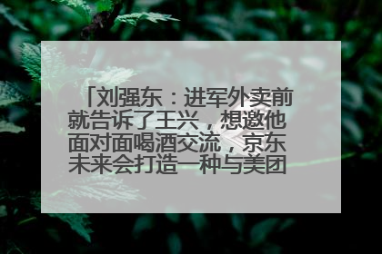 刘强东：进军外卖前就告诉了王兴，想邀他面对面喝酒交流，京东未来会打造一种与美团不同的商业模式