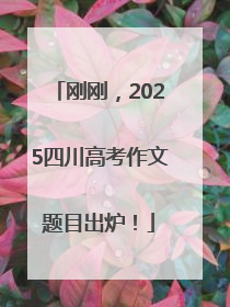 刚刚，2025四川高考作文题目出炉！