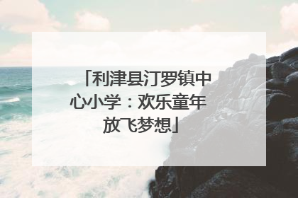 利津县汀罗镇中心小学：欢乐童年 放飞梦想