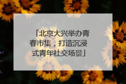 北京大兴举办青春市集，打造沉浸式青年社交场景