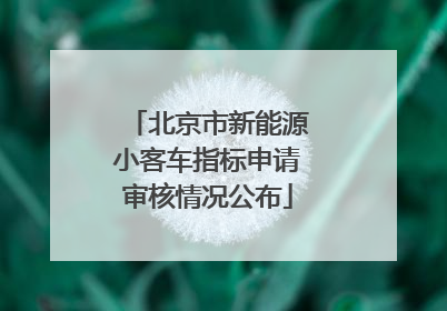 北京市新能源小客车指标申请审核情况公布