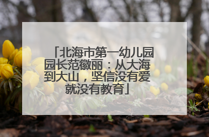 北海市第一幼儿园园长范徽丽：从大海到大山，坚信没有爱就没有教育