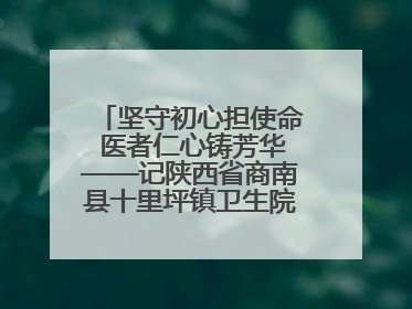 坚守初心担使命 医者仁心铸芳华——记陕西省商南县十里坪镇卫生院副院长贾胡委