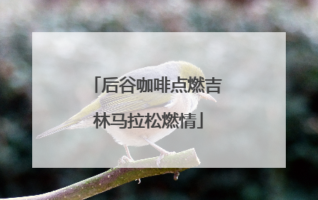 后谷咖啡点燃吉林马拉松燃情