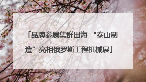 品牌参展集群出海 “泰山制造”亮相俄罗斯工程机械展