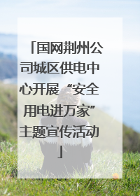 国网荆州公司城区供电中心开展“安全用电进万家”主题宣传活动