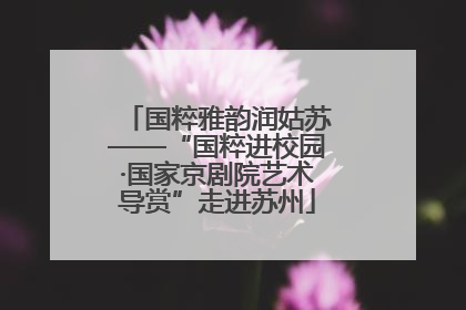 国粹雅韵润姑苏——“国粹进校园·国家京剧院艺术导赏”走进苏州