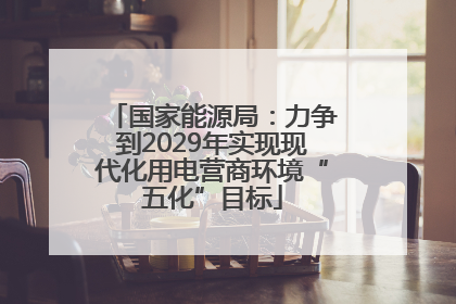 国家能源局：力争到2029年实现现代化用电营商环境“五化”目标