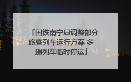 国铁南宁局调整部分旅客列车运行方案 多趟列车临时停运