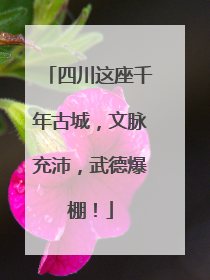 四川这座千年古城，文脉充沛，武德爆棚！