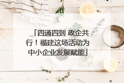 四通四到 政企共行！福建这场活动为中小企业发展赋能