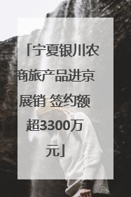宁夏银川农商旅产品进京展销 签约额超3300万元