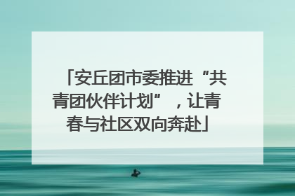 安丘团市委推进“共青团伙伴计划”，让青春与社区双向奔赴