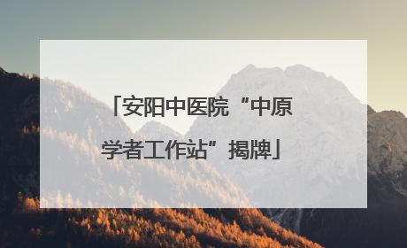 安阳中医院“中原学者工作站”揭牌