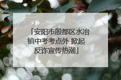 安阳市殷都区水冶镇中考考点外 掀起反诈宣传热潮