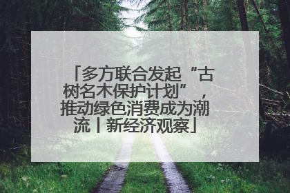 多方联合发起“古树名木保护计划”，推动绿色消费成为潮流丨新经济观察