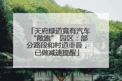 天府绿道竟有汽车“敞跑” 园区：部分路段和村道重叠，已做减速提醒
