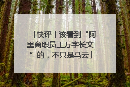 快评丨该看到“阿里离职员工万字长文”的，不只是马云
