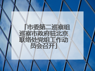 市委第二巡察组巡察市政府驻北京联络处党组工作动员会召开