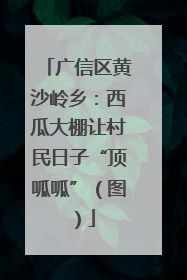 广信区黄沙岭乡：西瓜大棚让村民日子“顶呱呱”（图）