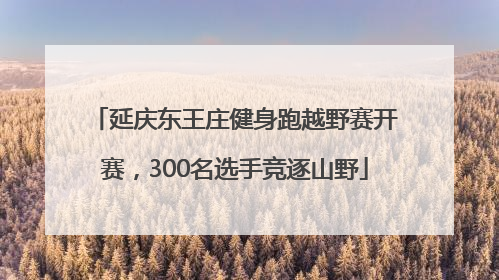 延庆东王庄健身跑越野赛开赛，300名选手竞逐山野