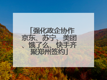 强化政企协作 京东、苏宁、美团、饿了么、快手齐聚郑州签约