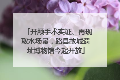 开颅手术实证、再现取水场景，路县故城遗址博物馆今起开放