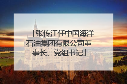 张传江任中国海洋石油集团有限公司董事长、党组书记
