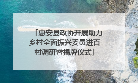 惠安县政协开展助力乡村全面振兴委员进百村调研暨揭牌仪式
