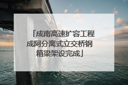 成南高速扩容工程成阿分离式立交桥钢箱梁架设完成