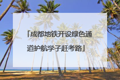 成都地铁开设绿色通道护航学子赶考路
