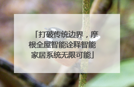 打破传统边界，摩根全屋智能诠释智能家居系统无限可能