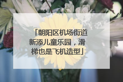 朝阳区机场街道新添儿童乐园，滑梯也是飞机造型