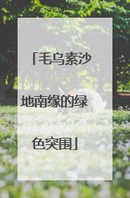 毛乌素沙地南缘的绿色突围