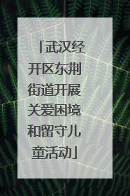 武汉经开区东荆街道开展关爱困境和留守儿童活动