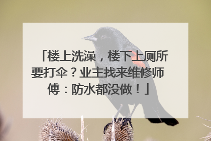 楼上洗澡，楼下上厕所要打伞？业主找来维修师傅：防水都没做！