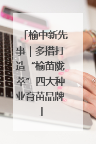 榆中新先事｜多措打造“榆苗陇萃”四大种业育苗品牌