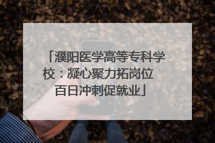 濮阳医学高等专科学校：凝心聚力拓岗位 百日冲刺促就业