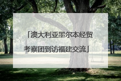 澳大利亚墨尔本经贸考察团到访福建交流