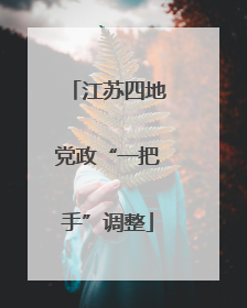 江苏四地党政“一把手”调整