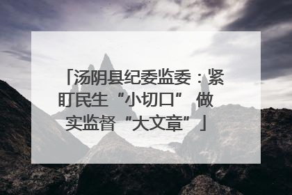 汤阴县纪委监委：紧盯民生“小切口” 做实监督“大文章”