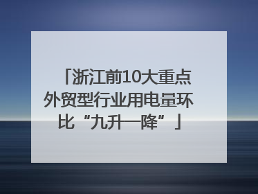 浙江前10大重点外贸型行业用电量环比“九升一降”
