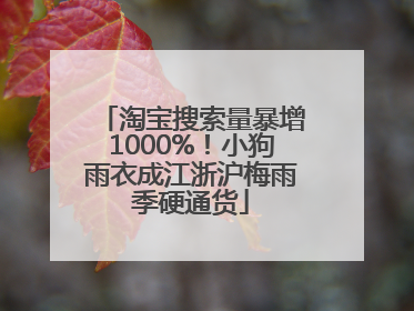 淘宝搜索量暴增1000%！小狗雨衣成江浙沪梅雨季硬通货