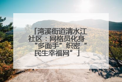 湾溪街道清水江社区：网格员化身“多面手”织密“民生幸福网”