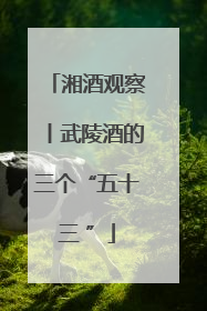 湘酒观察丨武陵酒的三个“五十三 ”