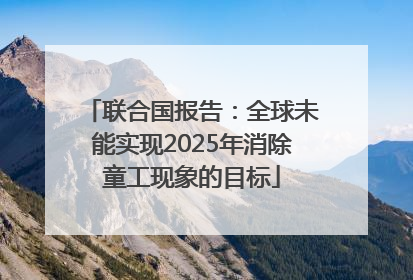 联合国报告：全球未能实现2025年消除童工现象的目标