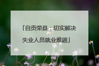 自贡荣县：切实解决失业人员就业难题