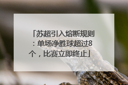 苏超引入熔断规则：单场净胜球超过8个，比赛立即终止
